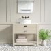 Grade A1 - 850mm Beige Traditional Freestanding Vanity Unit with Basin and Black Handles - Kentmere