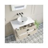 850mm Beige Traditional Freestanding Vanity Unit with Basin and Black Handles - Kentmere
