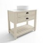 Grade A2 - 850mm Beige Traditional Freestanding Vanity Unit with Basin and Black Handles - Kentmere