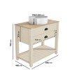 850mm Beige Traditional Freestanding Vanity Unit with Basin and Black Handles - Kentmere