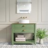 850mm Green Traditional Freestanding Vanity Unit with Basin and Brass Handles - Kentmere