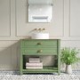 850mm Green Traditional Freestanding Vanity Unit with Basin and Brass Handles - Kentmere