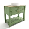 850mm Green Traditional Freestanding Vanity Unit with Basin and Brass Handles - Kentmere