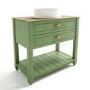 850mm Green Traditional Freestanding Vanity Unit with Basin and Brass Handles - Kentmere