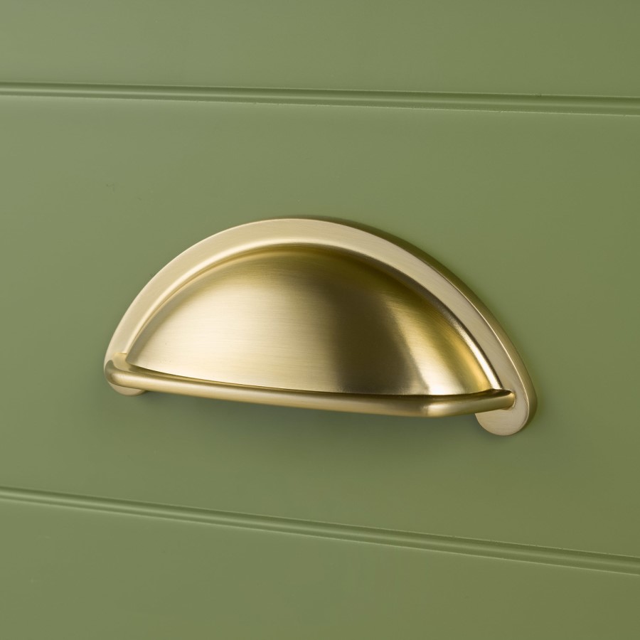 850mm Green Traditional Freestanding Vanity Unit with Basin and Brass Handles - Kentmere