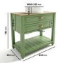 850mm Green Traditional Freestanding Vanity Unit with Basin and Brass Handles - Kentmere