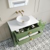 850mm Green Traditional Freestanding Vanity Unit with Basin and Brass Handles - Kentmere