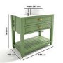 850mm Green Traditional Freestanding Vanity Unit with Basin and Brass Handles - Kentmere