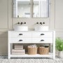 1250mm White Traditional Freestanding Vanity Unit with Black Handles - Kentmere