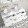 1250mm White Traditional Freestanding Vanity Unit with Basins and Chrome Handles - Kentmere