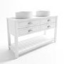 1250mm White Traditional Freestanding Vanity Unit with Basins and Chrome Handles - Kentmere