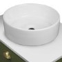 Grade A1 - 1250mm Green Freestanding Vanity Unit with Wood Effect Top and Brass Handles - Kentmere 