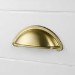 2 Brushed Brass Cup Handles - Kentmere 