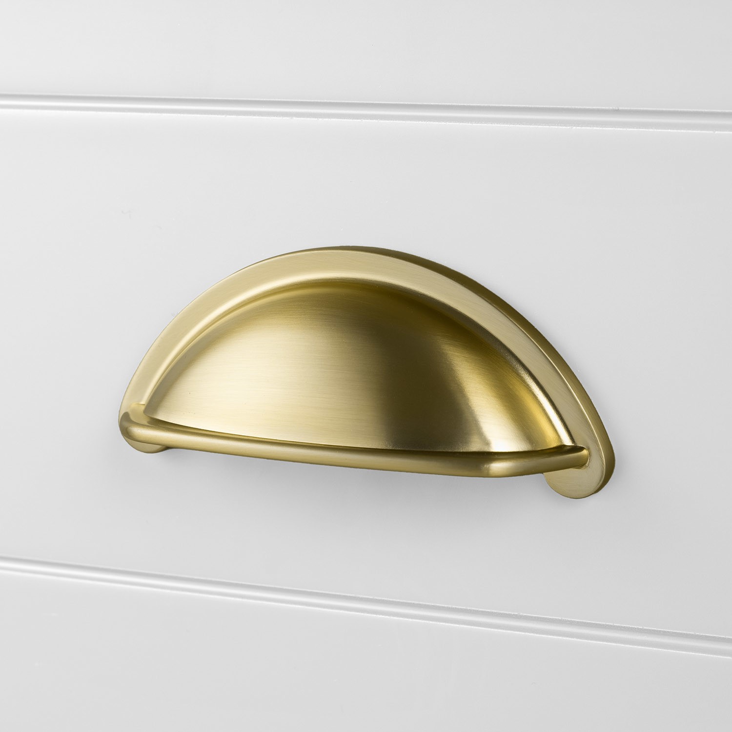 2 Brushed Brass Cup Handles - Kentmere - Better Bathrooms