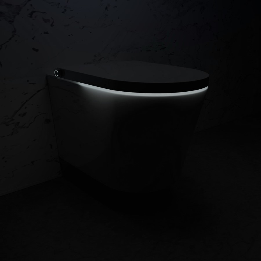 Wall Hung Smart Bidet Japanese Toilet & 1160mm Frame Cistern and Chrome Pneumatic Flush Plate - Purificare