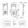 1168mm Wall Hung Toilet Frame & Matt Black Pnuematic Dual Flush Plate with Concealed Cistern - Elira