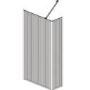 700mm Black Fluted Glass Wet Room Shower Screen with Return Panel - Volan