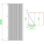 700mm Black Fluted Glass Wet Room Shower Screen with Return Panel - Volan