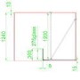 700mm Black Fluted Glass Wet Room Shower Screen with Return Panel - Volan