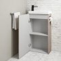 430mm Wood Effect Cloakroom Freestanding Vanity Unit with Basin and Black Handle - Virgo 