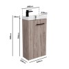 430mm Wood Effect Cloakroom Freestanding Vanity Unit with Basin and Black Handle - Virgo&#160;
