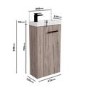 Cloakroom Suite with Wood Effect Freestanding Vanity Unit Black Handle and Corner Close Coupled Toilet - Virgo