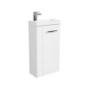 430mm White Cloakroom Freestanding Vanity Unit with Basin and Chrome Handle - Virgo&#160;