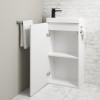 430mm White Cloakroom Freestanding Vanity Unit with Basin and Black Handle - Virgo &#160;