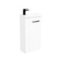Cloakroom Suite with White Freestanding Vanity Unit Black Handle and Corner Close Coupled Toilet - Virgo