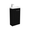 430mm Black Cloakroom Freestanding Vanity Unit with Basin and Chrome Handle - Virgo &#160;
