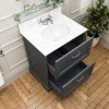 600mm Anthracite Freestanding Marble Top Vanity Unit with Basin - Ashbourne