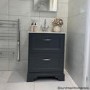 600mm Anthracite Freestanding Marble Top Vanity Unit with Basin - Ashbourne