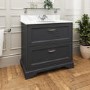 800mm Anthracite Freestanding Marble Top Vanity Unit with Basin - Ashbourne