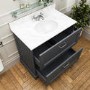800mm Anthracite Freestanding Marble Top Vanity Unit with Basin - Ashbourne