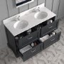Grade A1 - 1200mm Dark Grey Freestanding Marble Top Double Vanity Unit - Ashbourne