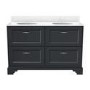 Grade A1 - 1200mm Dark Grey Freestanding Marble Top Double Vanity Unit - Ashbourne