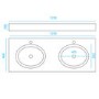Grade A1 - 1200mm Dark Grey Freestanding Marble Top Double Vanity Unit - Ashbourne