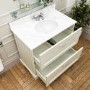 Grade A2 - 800mm White Freestanding Marble Top Vanity Unit - Ashbourne