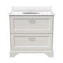 Grade A2 - 800mm White Freestanding Marble Top Vanity Unit - Ashbourne