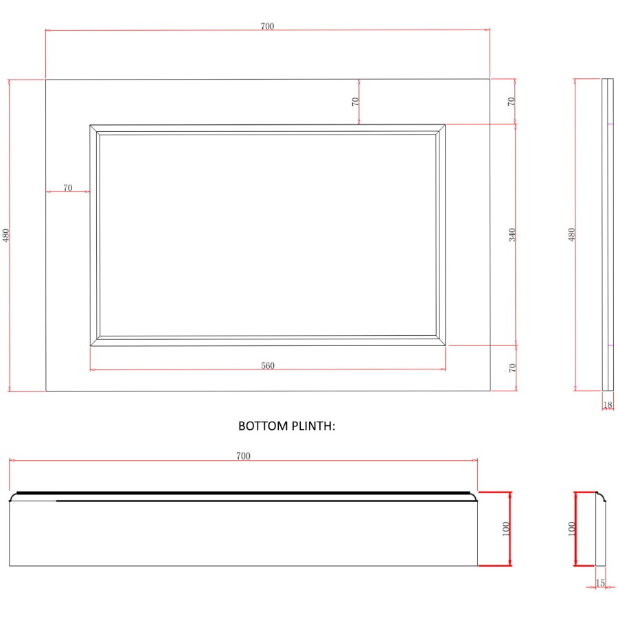 1700mm x 700mm White Wooden Bath Panel Pack - Ashbourne 