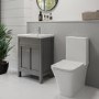 Grade A1 - Close Coupled Toilet and Basin Vanity Unit Bathroom Suite - Avebury