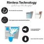Wall Hung Rimless Toilet  - Includes Cistern Wall Hung Frame Soft Close Seat and Black Flush Plate - Boston