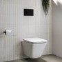Wall Hung Rimless Toilet  - Includes Cistern Wall Hung Frame Soft Close Seat and Black Flush Plate - Boston