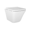 Wall Hung Rimless Toilet  - Includes Cistern Wall Hung Frame Soft Close Seat and Black Flush Plate - Boston