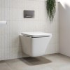 Wall Hung Toilet with Soft Close Seat Chrome Pneumatic Flush Plate 820mm Frame &amp; Cistern - Boston
