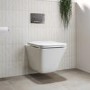 Wall Hung Toilet with Soft Close Seat Chrome Pneumatic Flush Plate 820mm Frame & Cistern - Boston