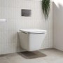 Wall Hung Rimless Toilet with Soft Close Seat and Chrome Pneumatic Flush Plate, 820mm Frame & Cistern – Boston