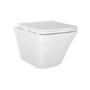 Wall Hung Rimless Toilet with Soft Close Seat and Brushed Brass Pneumatic Flush Plate, 820mm Frame & Cistern – Boston