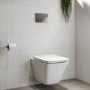 Wall Hung Toilet with Soft Close Seat Chrome Pneumatic Flush Plate 1160mm Frame & Cistern - Boston