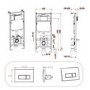 Wall Hung Toilet with Soft Close Seat Brushed Brass Pneumatic Flush Plate 1160mm Frame & Cistern - Boston